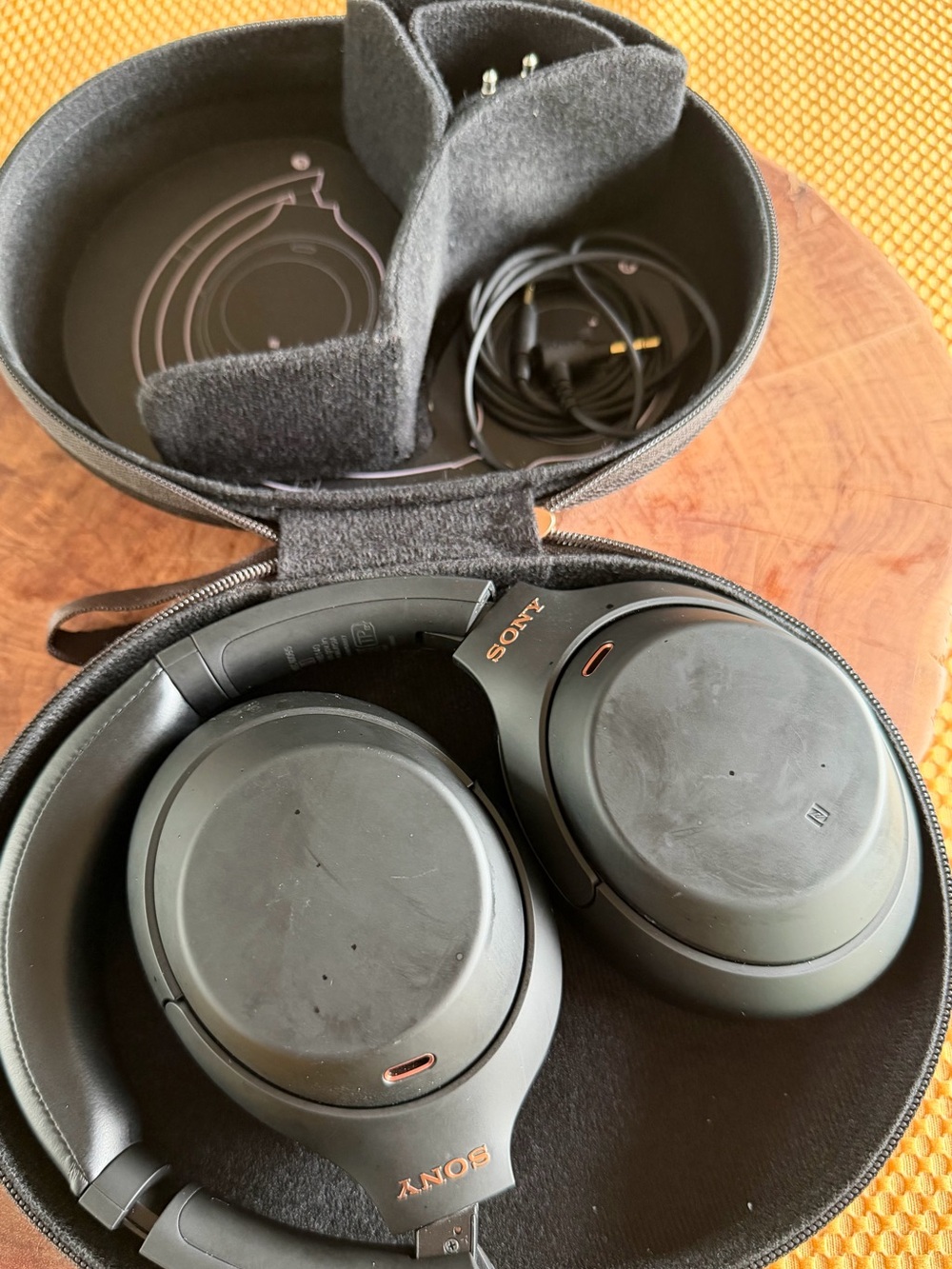 Sony Over-Ear Wireless Headphones in Black with Copper Accents